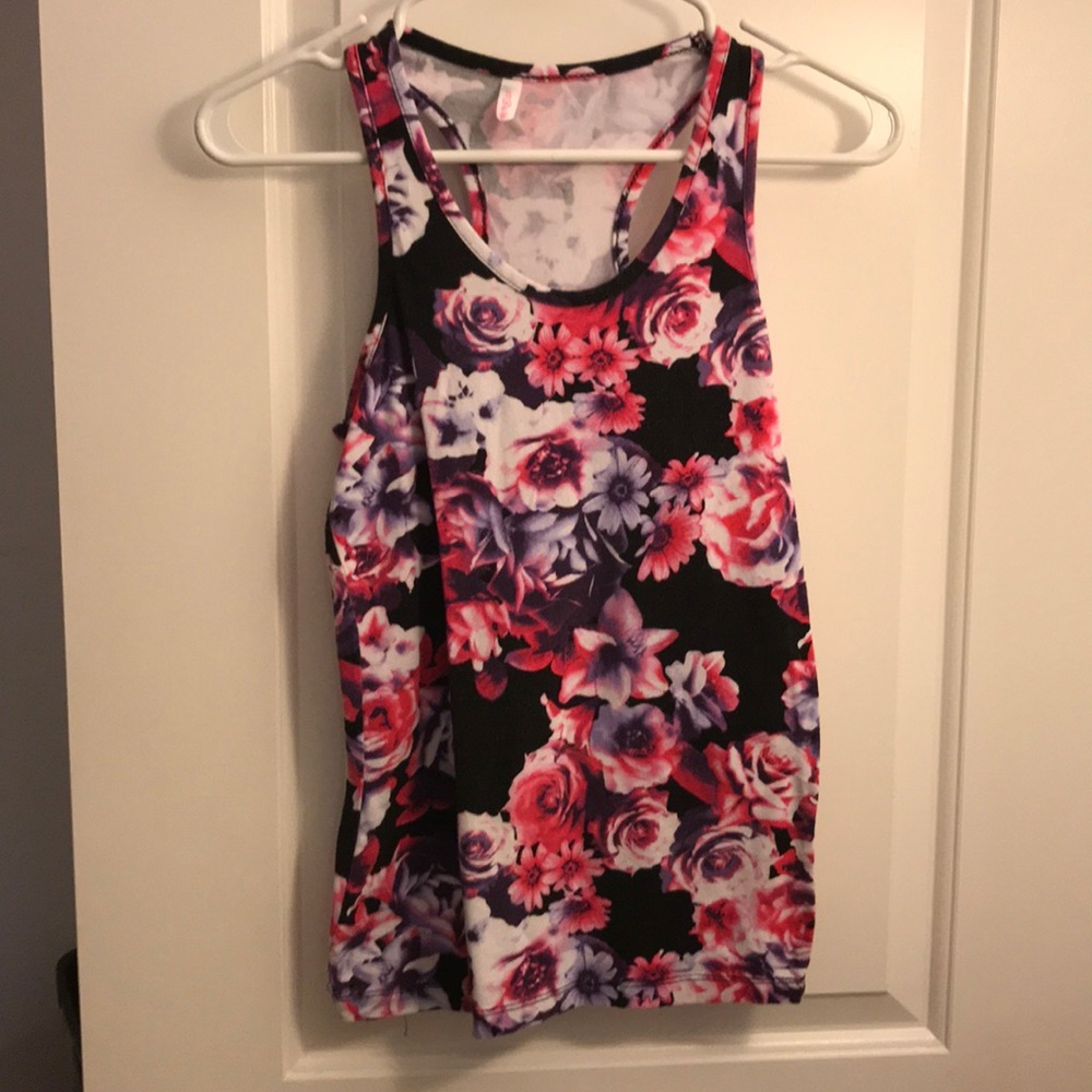 Floral racer back tank